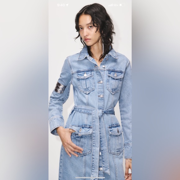 Zara DENIM DRESS BNWT - SOLD OUT EVERYWHERE! BLOGGERS FAVE! BRAND NEW! Size L - Picture 3 of 5